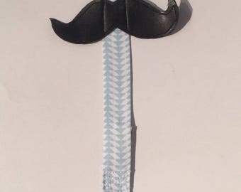 Pacifier / mint and mustache pacifier. French manufacturing