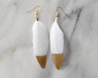 KAYCEE FEATHER CIRCLE EARRINGS