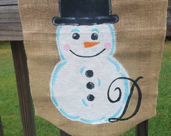 Snowman garden flag