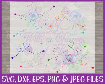 Heart Dashed Line SVG Heart SVG Dotted Line SVG Hometown Svg Relationship Svg Long Distance Svg Vector Dxf Eps Png Jpg Digital Download
