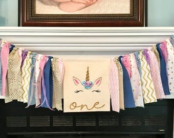 unicorn birthday banner/ first birthday/smash cake photo prop/ unicorn decorations/photo prop