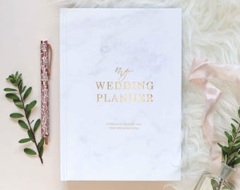 Luxury marble wedding planner book, engagement gift for brides, wedding scrapbook, gift for brides, wedding checklist, wedding organizer