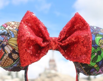 Stained Glass Beauty and the Beast ears