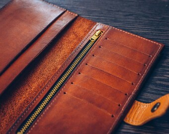 Leather wallet woman, Leather purse wallet, Personalized wallet, Minimalist wallet, Leather wallets for women, Zipper wallet