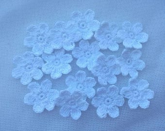 15pcs crochet flowers for scrapbooking,sewing and headband