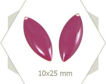 6 charms shuttle enamelled Purple 1 hole SEN11 pendant
