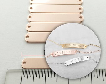 4 pcs Personalized Stamping Blank Bar, Ready to stamp, Jewelry Supply, Craft Supplies, Mignon and Mignon Supply 4P5-R