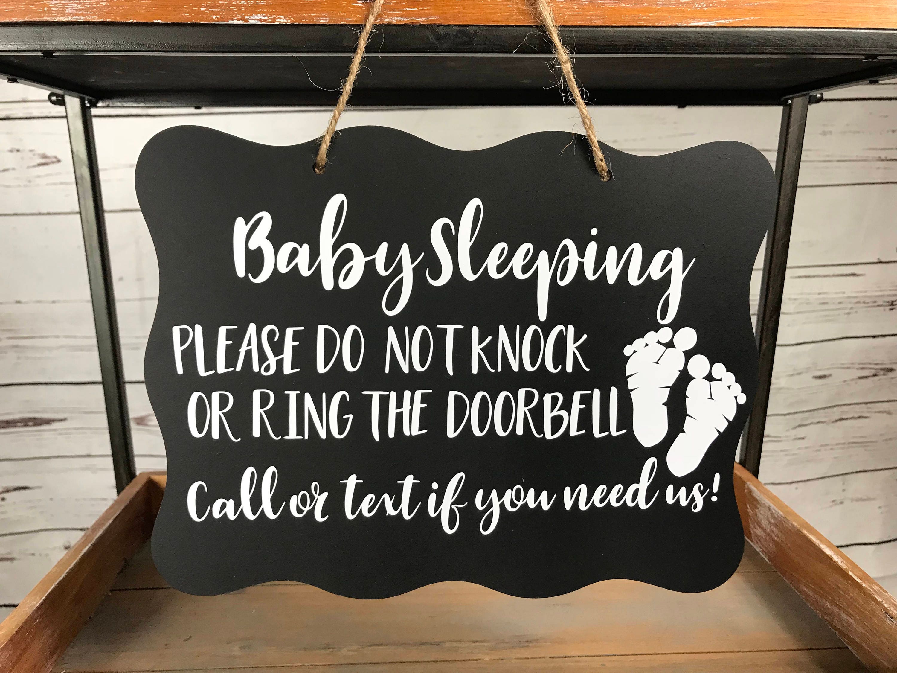 baby-sleeping-footprints-sign-no-soliciting-sign-quiet-baby