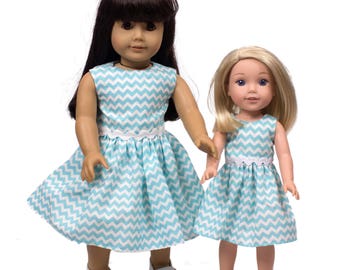 Made to fit all dolls like American Girl 18 inch doll clothes Doll Shopkins dress This Hand Made doll dress in a Shopkins print fabric dress
