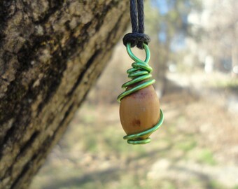 Peter Pan costume acorn necklace, oak nuts Neverland necklace, tree hugger druid necklace, wiccan pendant, hug more trees nature lover gift