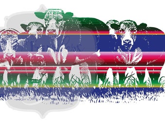 Herd Cattle Serape Ready to Press Transfer