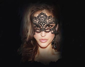 5pc Masquerade Mask Black Lace Mask Mardi Gras Masks Phantom of the Opera Masks Sexy Blindfold Mask Venetian Prom Halloween Masks