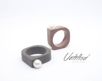 Untitled - Concrete & Pearl Ring