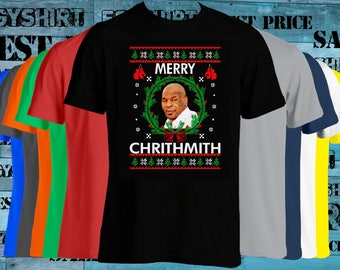 Merry Chrithmith Mike Tyson Ugly t shirt funny fast shipping