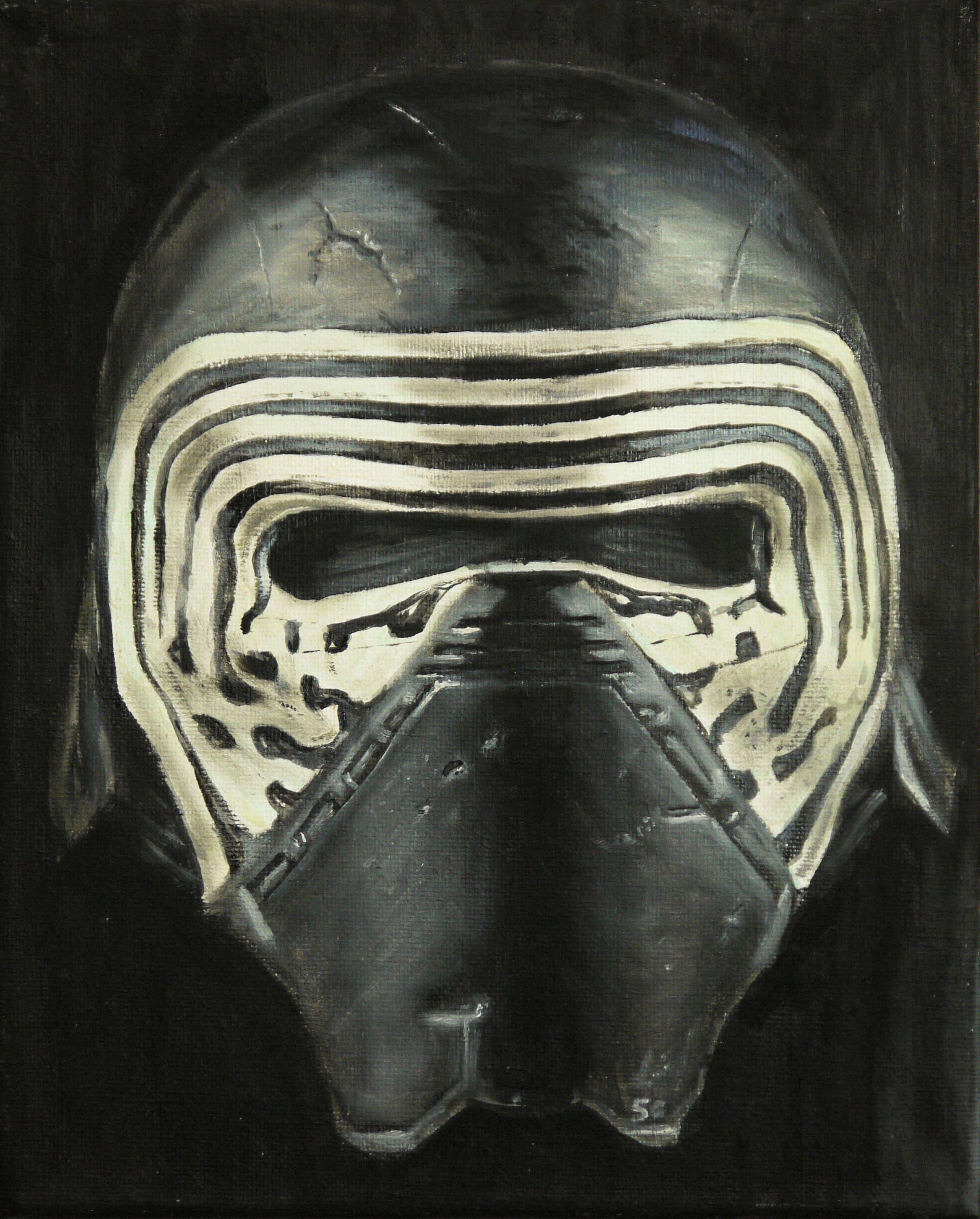 Star Wars Painting of Kylo Ren mask Glows in the dark