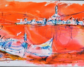 Navy Board, red, Port, boat