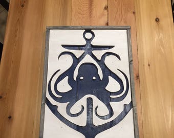 Octopus and Anchor pallet art sign