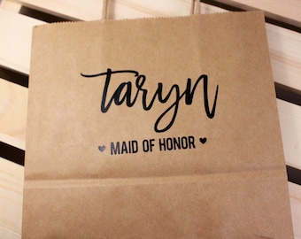Gift Bags for Wedding Guest – Gift Bags for Bridesmaids – Paper Bags With Handles – Favor Bags – Custom Gift Bags – Custom Name Bag
