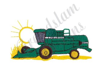 Tractor Farm Combine - Machine Embroidery Design