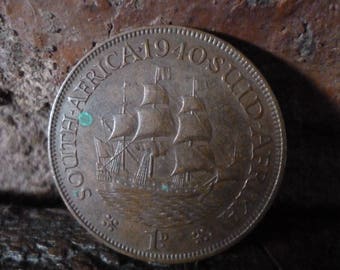1940 South African 1 penny coin