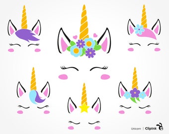 Flower Unicorn svg, Unicorn clipart, Unicorn face svg, Unicorn head clipart silhouette files svg, eps, png, dxf, pdf. Print Mug Shirt Decal