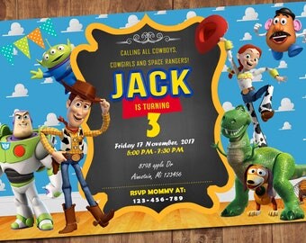 Toy Story Invitation, Toy Story Invite, Disney Pixar Toy Story Invitation, Toy Story Birthday Party, Woody, Buzz-Toy. Digital File,