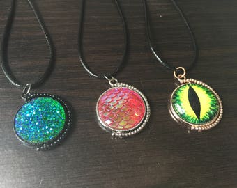 Dragon Spinner Fidget Pendant / Two -Sided Stim Necklace / Scale / Crystal / Eye / Texture / Double Sided / Custom / Made to Order
