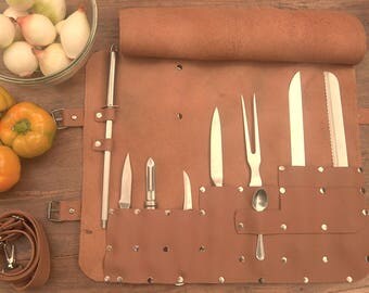 Leather Knives Roll