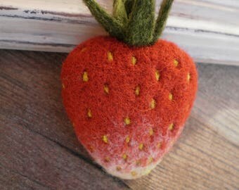 Brooch Strawberries Brooch berry Berry red Strawberry decoration