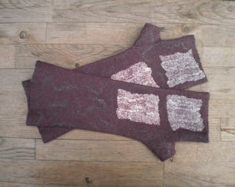 Felted Fingerless Gloves Fingerless Mittens Arm warmers Merino Wool