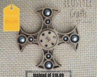 Lasercut wooden Fidget Spinner anti-stress Hand spinner fidget toy for kids and adults edc wood spinner