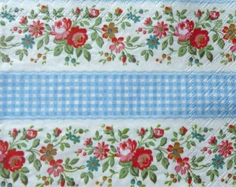 Paper flowers and Plaid towel