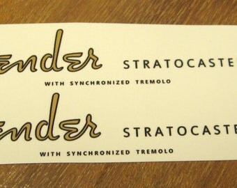 Fender Stratocaster Headstock Decal Set for 1954 - 64 Strat Waterslide Decals Vintage Guitar Parts