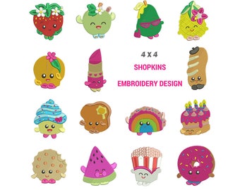 Shopkins Embroidery Designs | Shopkins Machine Embroidery Design | Shopkins Full Filled Embroidery Design | Cute Food Embroidery Design