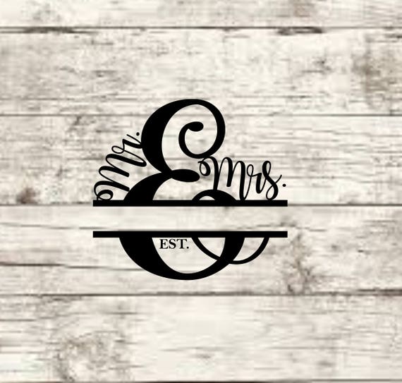 Download Mr. Mrs. Split Monogram SVG NEW