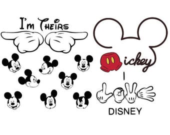 Mickey Mouse svg Disney svg mickey mouse ears svg mickey mouse head svg files for Cricut Silhouette Mickey Mouse hands set Mickey Mouse