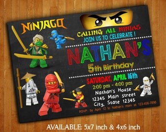 Ninjago Invitations / Ninjago Street Birthday Party Invitation / Ninjago Digital File / Ninjago Printable / Lego Ninjago