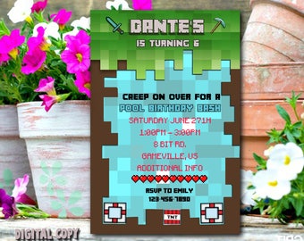 Mine Themed Invitation / Mine Themed Birthday / Mine Themed Party / Mine Themed Card / Mine Themed Printable / Mine Themed Invitations_BS148