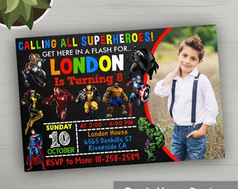 Superhero Invitation, Superhero Birthday Invitation, Superhero Party, Superhero Invites, Superhero Party Favors, Superhero Printables