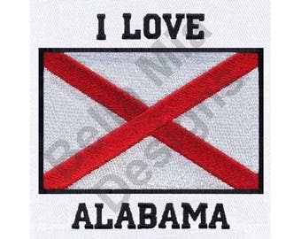 Alabama Flag - Machine Embroidery Design, Alabama, Flag