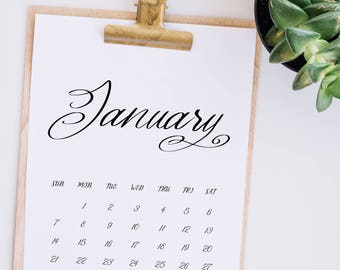 Calligraphy calendar | Etsy