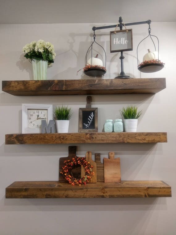 48 Rustic Floating Shelves Farmhouse Shelf Farmhouse
