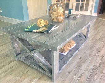 Rustic farmhouse coffee table | Handmade