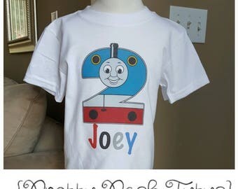 Thomas the Train Birthday Shirt!! Boys Birthday shirt! Any age and name! 2t 3t 4t 5t 6/6x