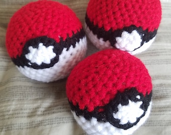 Mini Amigurumi Pokeballs- READY TO SHIP