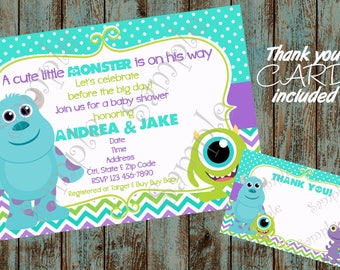 Monsters Inc Invitation, Monsters Inc Baby Shower Invitation, Monsters Inc Baby, Monsters Inc Printable Invitation, Monster Baby Shower