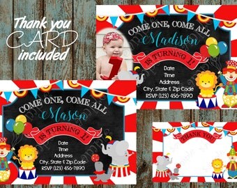Circus Invitation, Circus Printable Invitation, Carnival Invitation, Circus Birthday Party Supplies, Circus Party, Circus Birthday
