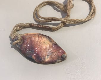 Primitive Fired Clay Pendant