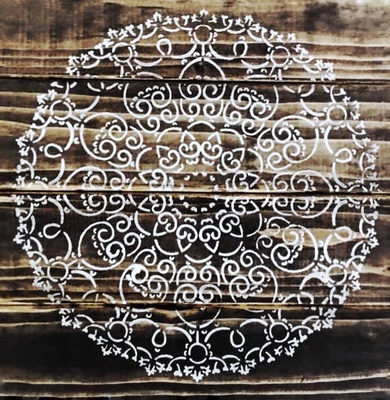 Rustic Wall Decor / Mandala Wall Hanging / Floral Wall Art