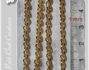 1 M CHAIN 4MM LINK METAL DORE * O156